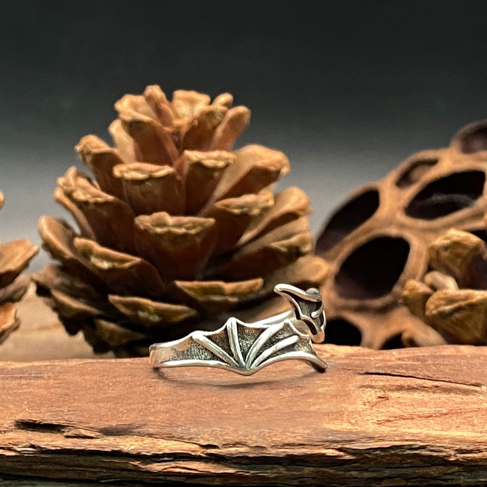 Gothic Bat Wing Ring with Skul - огляд і ціна Gothic Skull Ring