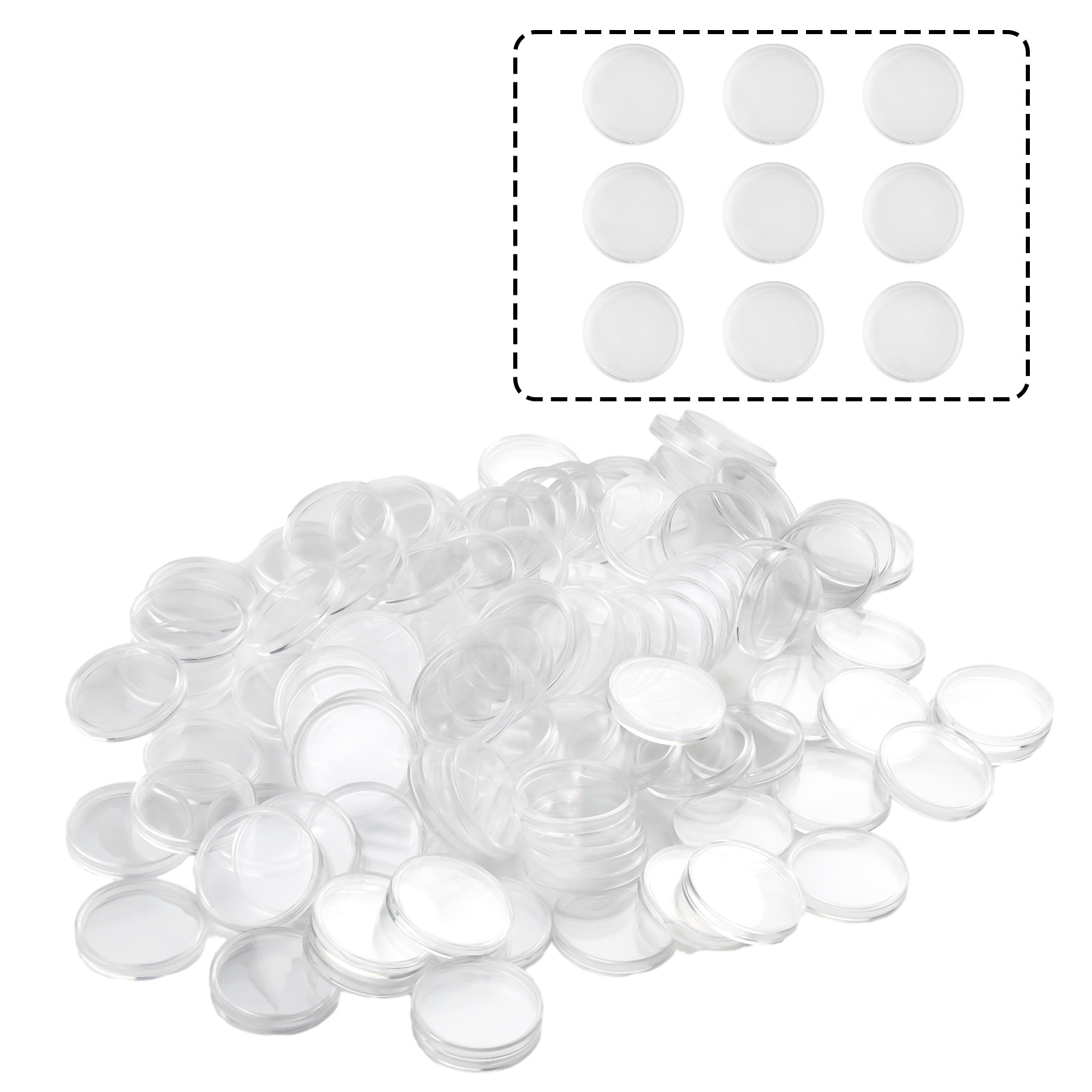 100Pcs Transparent Plastic Rou - огляд і ціна Collectors Coins Jewelry & Watches Of Smithtown