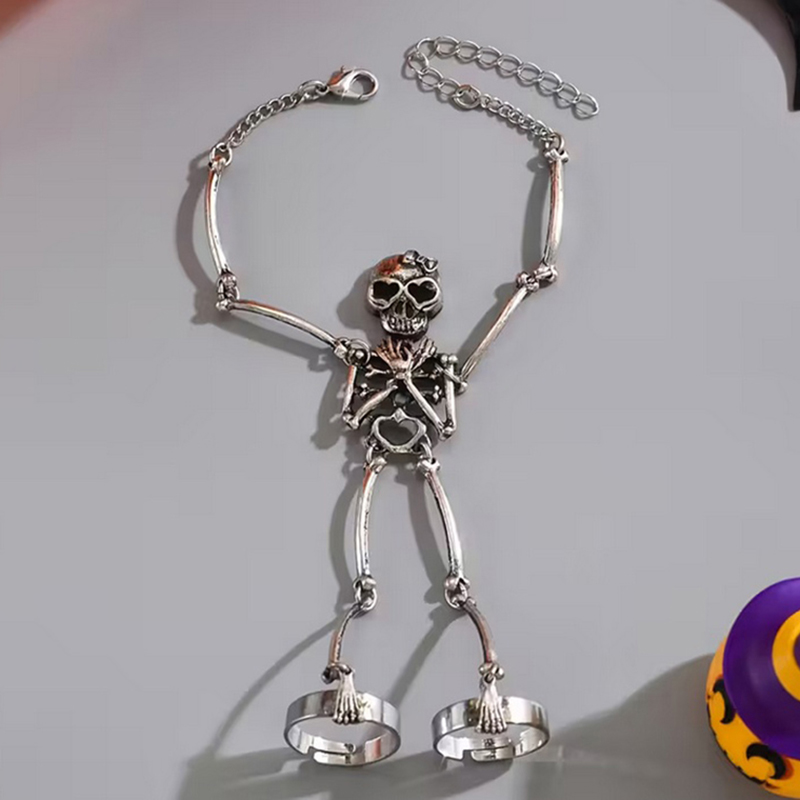 1PC Skeleton Hand Bracelet Hal - огляд і ціна Gothic Skull Ring