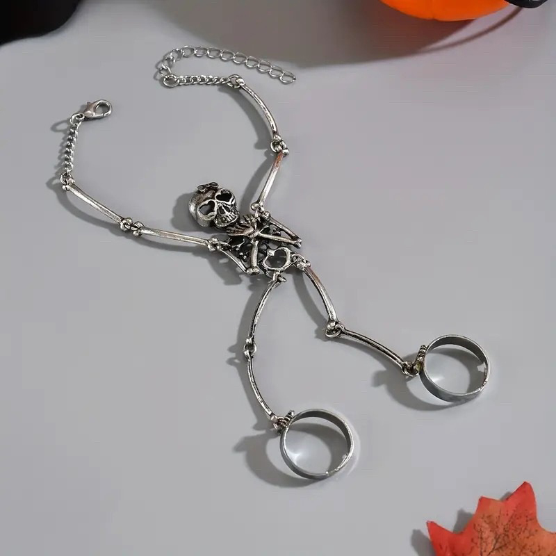 1PC Skeleton Hand Bracelet Hal - огляд і ціна Gothic Skull Ring