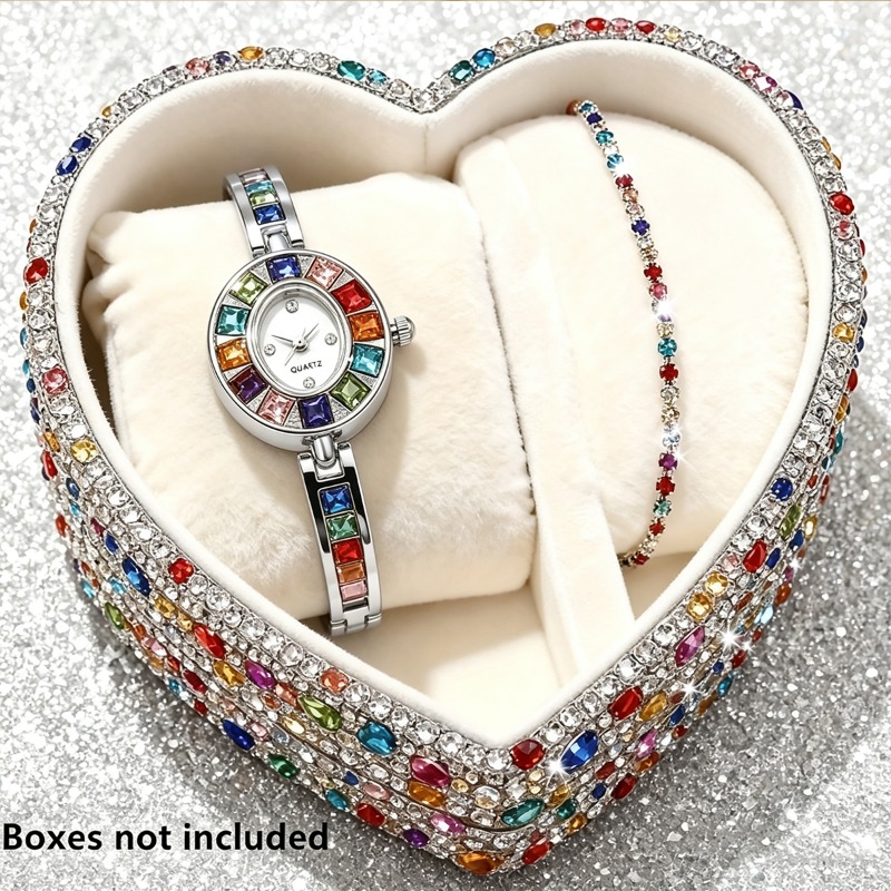 2pcs Elegant Colorful Rhinesto - огляд і ціна Jewelry Box Watches Bracelets