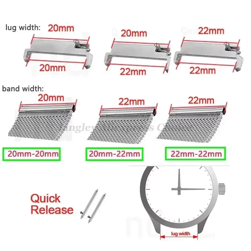 2pcs Watch Band Adapters 20mm  - огляд і ціна Jewelry Stores Watches